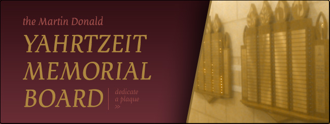 Yahrzeit Memorial Board - Chabad of Plano