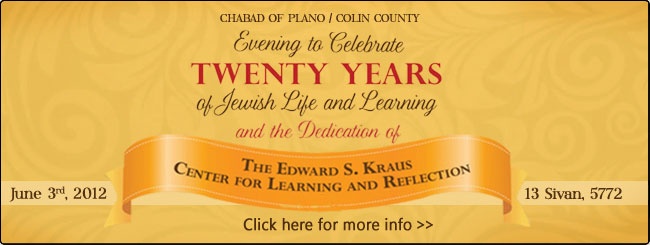Chabad of Plano/Colin County | Celebrate 20 Years - Buy Your Tickets Today!